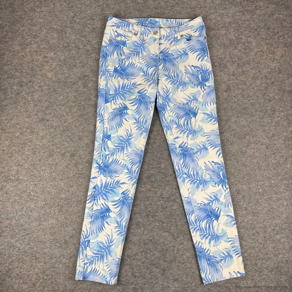 J McLaughlin Lexi Jeans 28" Cotton Stretch Floral Blue Womens 2